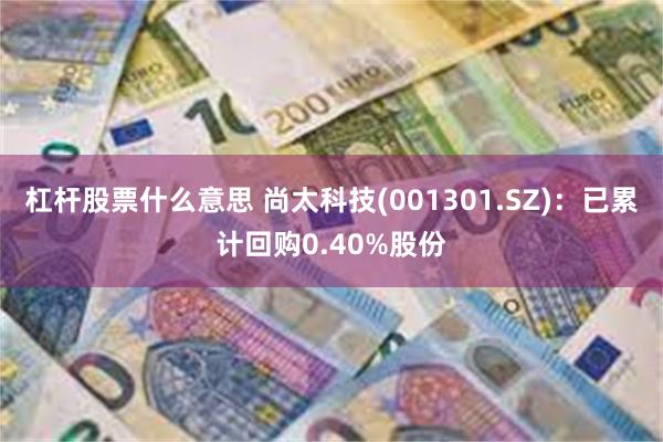 杠杆股票什么意思 尚太科技(001301.SZ)：已累计回购0.40%股份